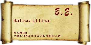 Balics Ellina névjegykártya